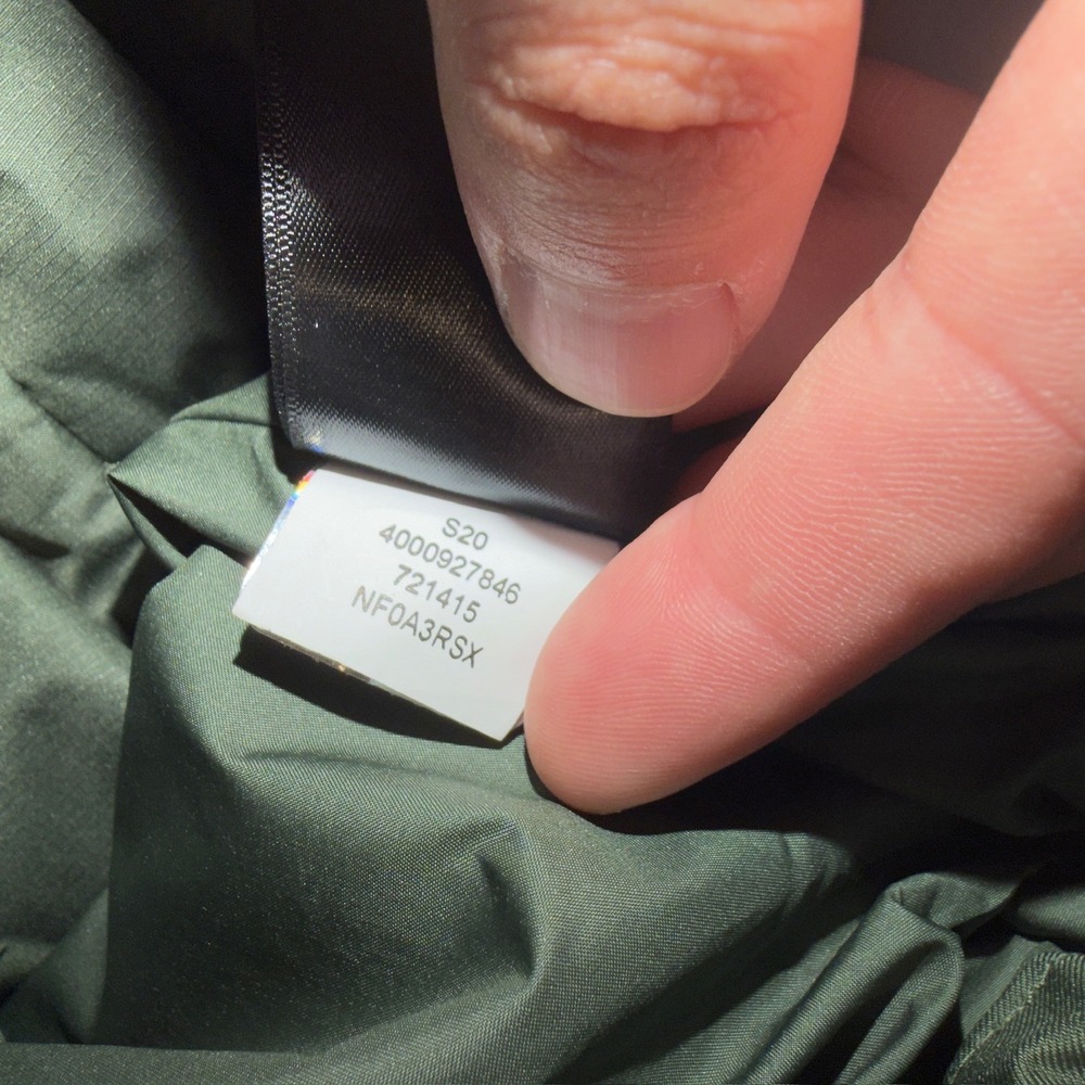 The North Face Mens NF0A3RSX Hooded Windbreaker Jacket Olive Green Grey XL - Picture 6 of 9